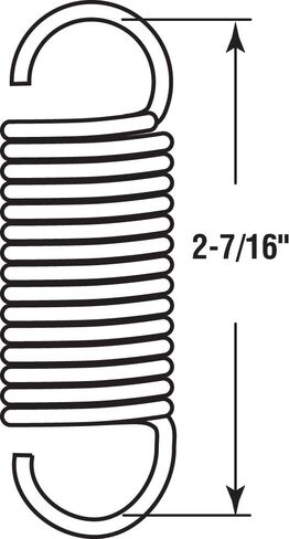 Prime-Line SP 9616 Extension Spring, Spring Steel Construction, Nickel-Plated Finish, 0.105 GA x 3/4 In. x 2-7/16 In., Single Loop Open, (2 Pack) in Saudi Arabia