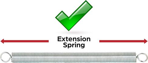 Prime-Line SP 9616 Extension Spring, Spring Steel Construction, Nickel-Plated Finish, 0.105 GA x 3/4 In. x 2-7/16 In., Single Loop Open, (2 Pack) in Saudi Arabia