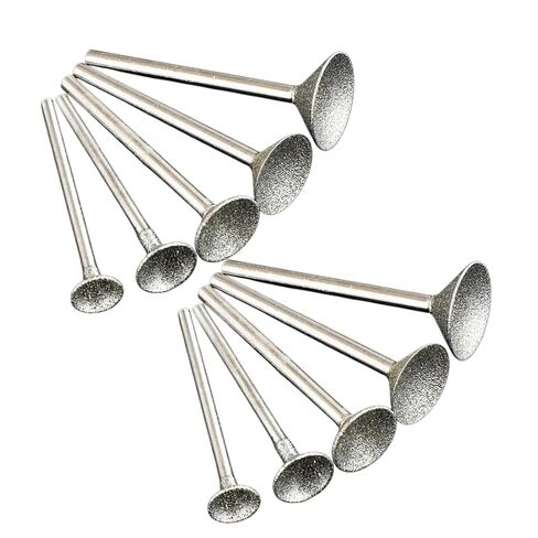 10 Pcs Bowl Shape Diamond Burr | 1/8'' Shank Diamond Burs Stone Carving Bits for Agate, Ceramics, Rock, Gemstone, Glass, for Rotary Tools in Saudi Arabia