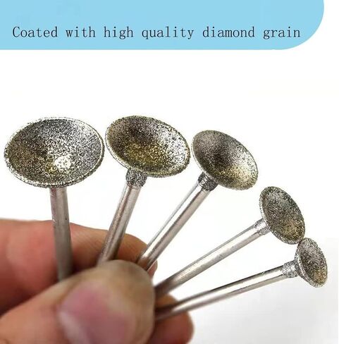 10 Pcs Bowl Shape Diamond Burr | 1/8'' Shank Diamond Burs Stone Carving Bits for Agate, Ceramics, Rock, Gemstone, Glass, for Rotary Tools in Saudi Arabia