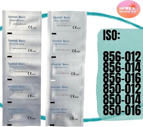 10 Pack of Diamond Burs FG Round End Taper - Multi-Use Friction Grip Burs (10 Burs Per Pack) ISO 856-012 to 856-016 and 850-012 to 850-016 in Saudi Arabia