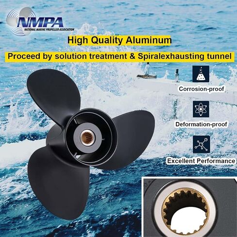 VIF فولفو Penta SX 14 1/2 x 19 19 مروحة خارجية متوافقة مع محرك فولفو Penta SX Sterndrives 130-300HP، المرجع رقم 3817468، اليد اليمنى، 3 شفرات in Kuwait