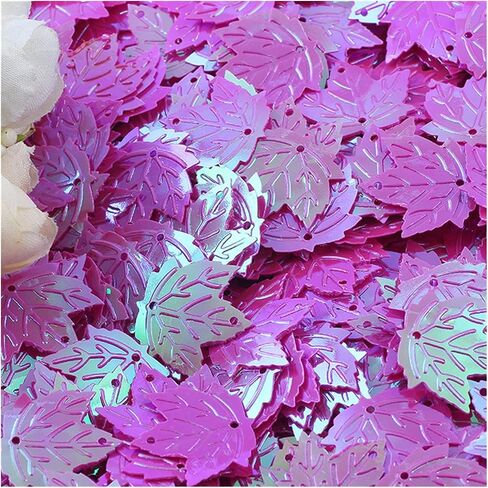 Washer,Stainless Washer, Paillettes Applique, 10g Maple Leaves Flat PVC Loose Sequins，21mm(Roze) in Kuwait