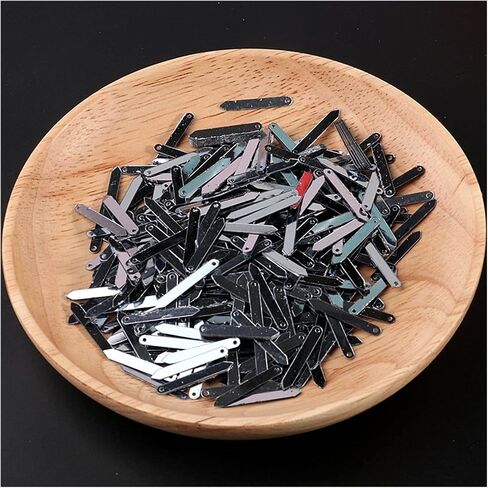Washer,Stainless Washer, Paillettes Applique, 1200Pcs/lot 2 * 19mm Gold Rectangle Bar Arrow Tie PVC Loose Sequins Sewing Wedding Craft(Silver) in Kuwait