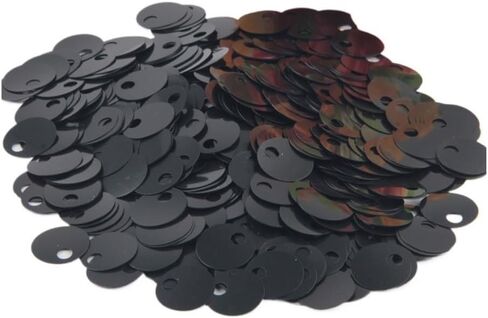 غسالة، غسالة غير قابلة للصدأ، زخارف صغيرة، 2 سم 3 سم ترتر مطرز، PVC مسطح مستدير فضفاض (أسود) in Kuwait
