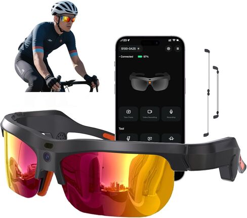 AI Smart Glasses - 2026 Upgrade with 20MP Camera, AI Voice Assistant & Real-World Recognition, EIS Anti-Bluetooth Audio Sunglasses, Sports Camera Glasses for Men and Women, Photochromic Lens in Kuwait