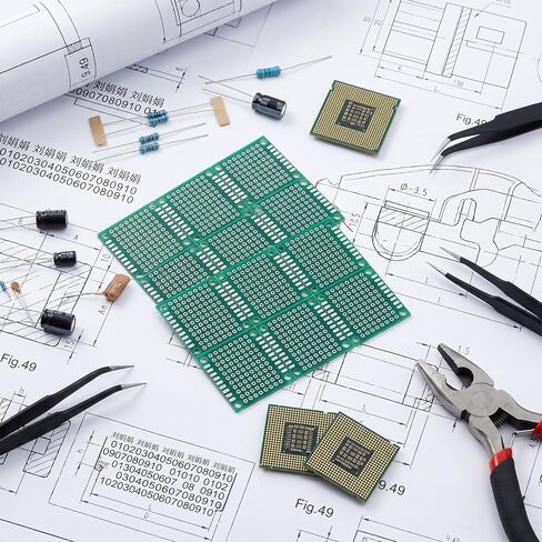 24 قطعة من لوحة دوائر PCB Perfboard لوحة أداء نموذجية أحادية الجانب، لوحات لحام 1.2 بوصة × 1.2 بوصة للحام DIY ولوحات دوائر المشروع الإلكترونية، لوحة تجارب قابلة للحام، أخضر in Kuwait
