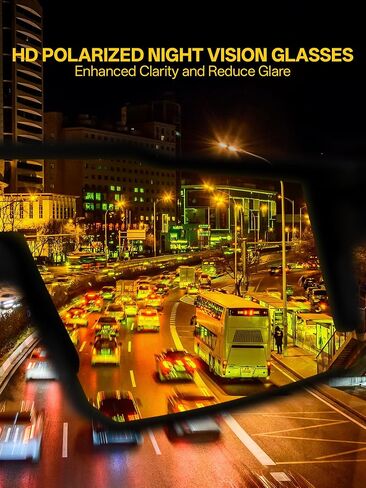 KAPVOE Night Cycling & Driving Glasses Polarized Yellow Lens Anti-Glare Eyewear for Low Light Road Riding K9022 in Kuwait
