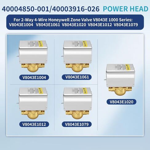 40004850-001 40003916-026 رأس طاقة صمام المنطقة مناسب لصمامات منطقة هانيويل V8043E 1000 Series V8043E1020 V8043E1012 V8043E1079 V8043E1061، 2-Way 4-Wire، 24V، 50/60 هرتز مغلق عادةً بنهاية التبديل in Kuwait
