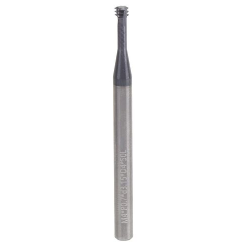 Thread Milling Cutter Tungsten Steel CNC Hand Tool M4x0.7xD4x50, 3 Tooth Metric 60° - High Wear Resistance, for Precision Milling in Kuwait