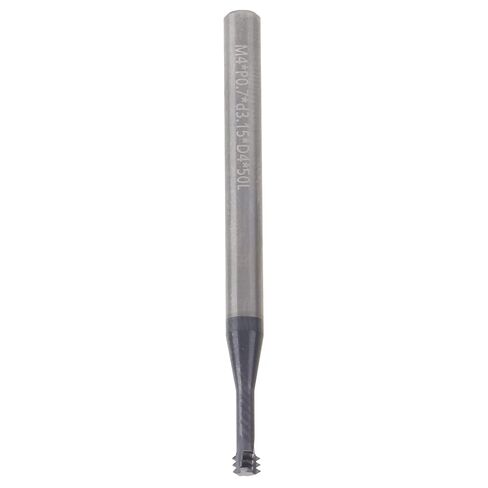 Thread Milling Cutter Tungsten Steel CNC Hand Tool M4x0.7xD4x50, 3 Tooth Metric 60° - High Wear Resistance, for Precision Milling in Kuwait