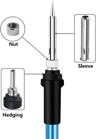 Soldering Station Iron Handle Sleeve Kit Stainless Steel Nut Socket for 936 Work in Kuwait