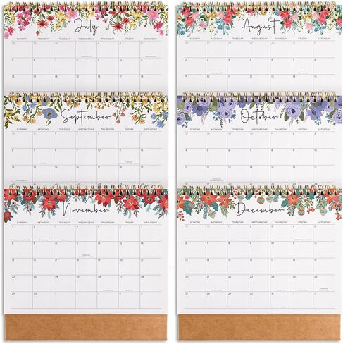 Small Desk Calendar 2025-2026, Jokotha Standing Flip Calendar, July 2025 to December 2026, 18 Month Desktop Calendar with Stickers & Floral Design, 8"x6" in Saudi Arabia