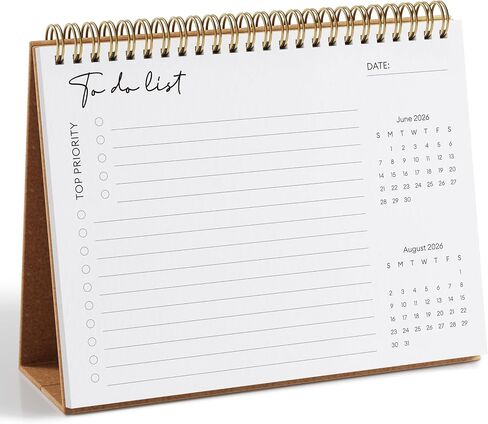 Small Desk Calendar 2025-2026, Jokotha Standing Flip Calendar, July 2025 to December 2026, 18 Month Desktop Calendar with Stickers & Floral Design, 8"x6" in Saudi Arabia