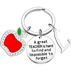 Initial Keychain Teacher Appreciation Gifts for Women Gifts for Teachers Key Chain Thank You Gifts for Women