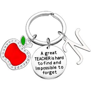 Initial Keychain Teacher Appreciation Gifts for Women Gifts for Teachers Key Chain Thank You Gifts for Women