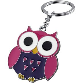 Good Luck Funny Owl Keychain Evil Eye Charm Enamel Painted Owl Key Holder Accessory for Women and Men