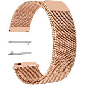 20mm 22mm Watch Straps,Quick Release Watch Strap,Magnetic Watch Band,Adjustable Magnetic Clasp Metal Milanese Mesh Loop Band Stainless Steel Watch Strap,Smart Watch Wristbands for Men Women