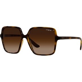 Vogue Eyewear Woman Sunglasses Dark Havana Frame, Brown Gradient Lenses, 56MM