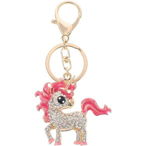 GALPADA KeyChain Rhinestone Unicorn Key Ring Rainbow Unicorn Key Chain Car Bag Pendant Charm Gift for Women Girls