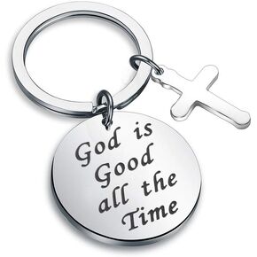 Christian Religious Gift Bible Verse Scripture God is Good All The Time Keychain Motivational Christian Quote