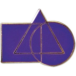 Cryptic Council Masonic Lapel Pin - [Purple & Gold][1'' Wide]