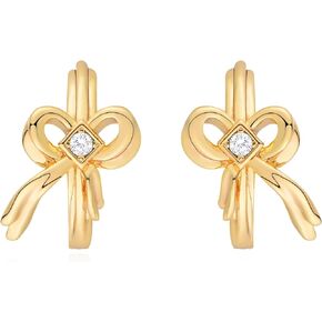 LADYGD Gold Huggie Hoop Earrings for Women 14K Gold Plated Cubic Zirconia Danity Hypoallergenic Earrings Simple Jewelry Gifts