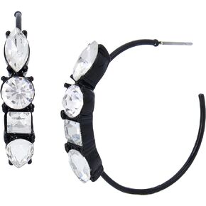 Stone Wire Hoop Earrings