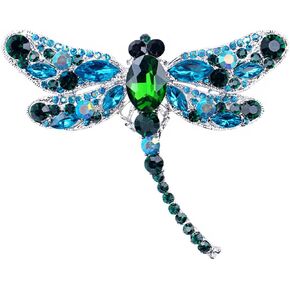 Dragonfly Brooches Pin for Women Girls,Crystal Rhinestones Enamel Dragonfly Brooch Animal Insect Scarf Brooch Jewelry Gift