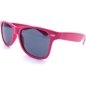 Sunglasses Classic 80’s Vintage Style Design (Neon Pink)