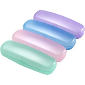 ccHuDE 4 Pcs Clear Plastic Eyeglasses Cases Portable Transparent Sunglasses Box Glasses Protective Case Reading Glasses Box