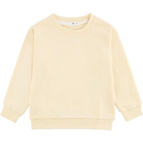 Toddler Crewneck Sweatshirts Solid Pullover Tops for Girls or Boys