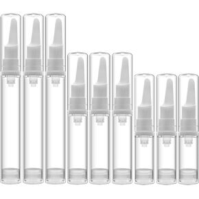 Airless Pump Jars 9 Pack Travel Air Pump Bottles Eye Cream Moisturizer Dispenser Foundation Container Empty Refillable Cosmetic for Travel size Lotions Liquid Toners Samples(5ml+10ml+15ml) in Kuwait