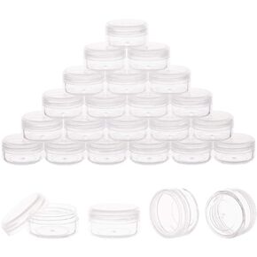 3 Gram Sample Containers with Lids, 25 Pack Mini Cosmetic Containers, BPA Free Black Sample Jars for Makeup, Lotion, Eye Shadow, Powder, and Lip Balms