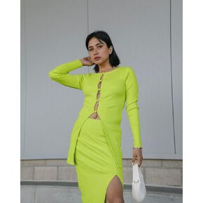 The Drop Women's Sulphur Spring Button-Loop Front Knit Top by @navik4ur