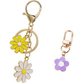 Cute Flower Keychain Charms,Bag Purse Charms for Handbags,Car Keys Key chain Accessories for Women Girls