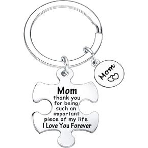 Mom Keychain from Son Daughter Mother’s Day Gifts Mother Keyring Christmas Birthday Gifts for Mom from Kids Mom I Love You Keychain Gifts
