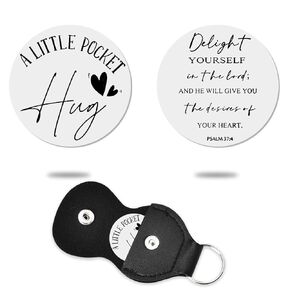 Inspirational Keepsake Gifts for Husband Wife Boyfriend Girlfriend Motivational Pocket Hug Token Gift for Daughter Son Double Sided Coin Let All That You Do Be Done In Love Keychain for Christian