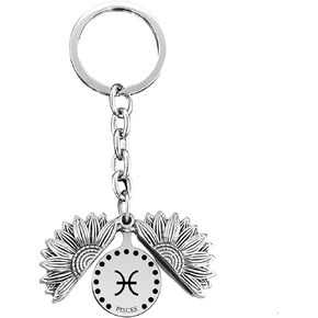 HAMYUTA 12 Constellation Gifts for Women Girls Zodiac Sign Sunflower Keychain Birthday Christmas Gift for Teens