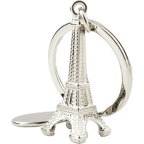 Reizteko Silver Eiffel Tower key chain favor from Paris, French souvenirs key rings