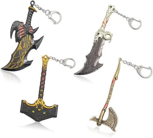 P1PSZ For Blades of Chaos keychain Keychain Set Leviathan Axe Hammer Gifts for Fan in Saudi Arabia
