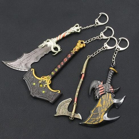 P1PSZ For Blades of Chaos keychain Keychain Set Leviathan Axe Hammer Gifts for Fan in Saudi Arabia