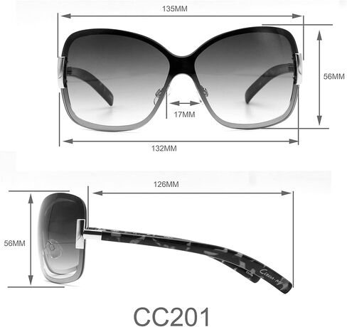CIRCUS NY BY SAM EDELMAN Women's Cc201 Metal Shield Rectangular Sunglasses with Uv400 Protection-Trendy Gifts for Her, 132mm in Saudi Arabia
