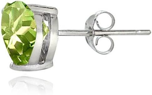 Sterling Silver Genuine, Created or Simulated Birthstone Gemstone 5mm Heart Stud Earrings in Saudi Arabia