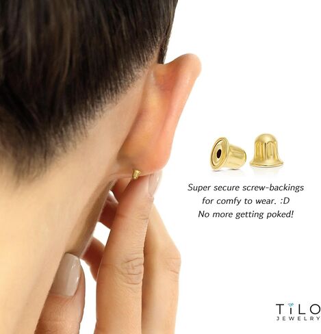 تيلو جيويليري اقراط مرصعة بومة صغيرة من الذهب الاصفر عيار 10 قيراط مرصعة باحجار الزركونيا المكعبة مع براغي خلفية من الذهب الاصفر والزركونيا المكعبة, الذهب الأصفر, مكعب زركونيا in Kuwait