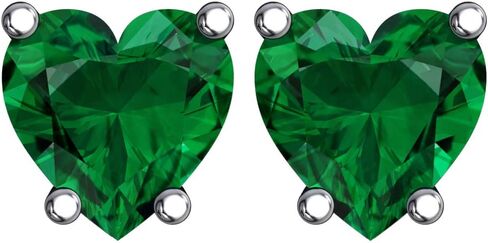 Silver Smile - Sterling Silver Cubic Zirconia Heart Stud Earrings (5mm) |Studs Earring with Screw Back in Multiple Colors |Hypoallergenic Earrings |For Birthday and Aniversary Gift For Her in Kuwait