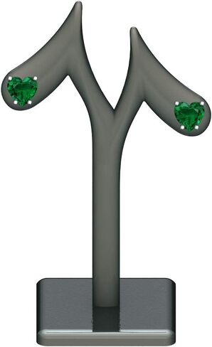 Silver Smile - Sterling Silver Cubic Zirconia Heart Stud Earrings (5mm) |Studs Earring with Screw Back in Multiple Colors |Hypoallergenic Earrings |For Birthday and Aniversary Gift For Her in Kuwait