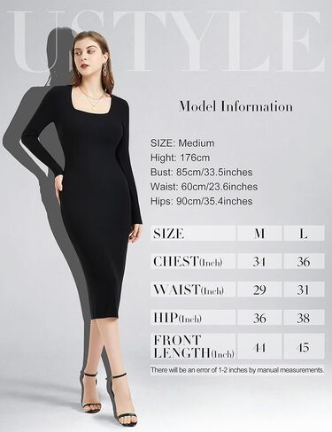 المرأة مضلع محبوك البلوز البلوزات Bodycon فستان منخفض ساحة العنق فستان بكم طويل حفلة كوكتيل فستان ميدي in Kuwait