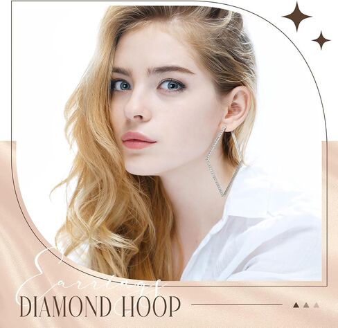 Yaomiao 4 Pairs Large Rhinestones Hoop Earrings Exaggerate Big Crystal Diamond Hoop Earrings Bling Earrings for Women Wedding Accessories Show Accessories Wedding, Beach, Party, Christmas in Saudi Arabia