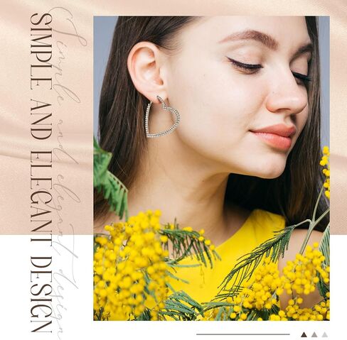 Yaomiao 4 Pairs Large Rhinestones Hoop Earrings Exaggerate Big Crystal Diamond Hoop Earrings Bling Earrings for Women Wedding Accessories Show Accessories Wedding, Beach, Party, Christmas in Saudi Arabia
